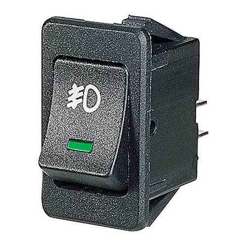 Narva Rocker Switch Off/On DPST Green LED (Contacts Rated 20A  12V) BL Pk 1