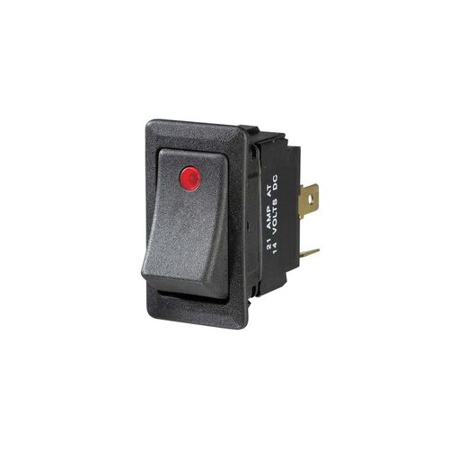 Illuminated Off/On Heavy-Duty Rocker Switch (Red) 12V BL Pk 1