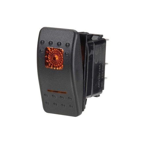 12 Volt Illuminated Off/On Sealed Rocker Switch (Amber)