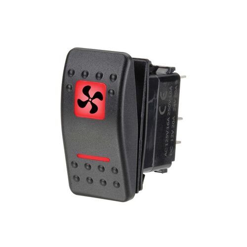 12/24V Off/On LED Illuminated Sealed Rocker Switch (Red)