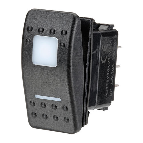 Narva Sealed Rocker Switch On/On DPDT 12/24V Red LED (Contacts Rated 20A 12V) BL Pk 1