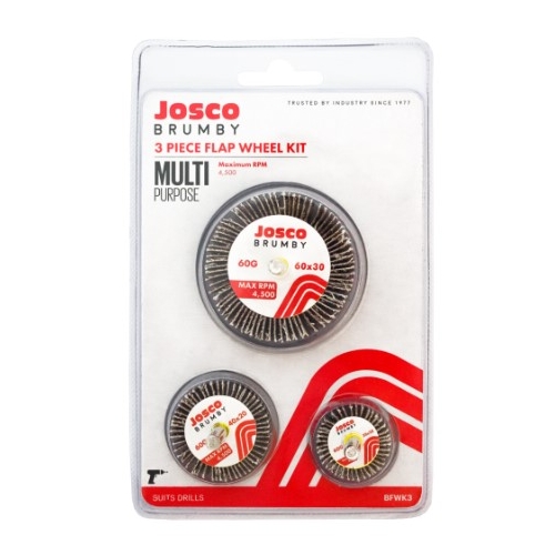 Josco Flap Wheel Sanding Kit - 3 Pack