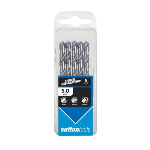 Sutton Tools 5.0mm Metric HSS Jobber Drill Bit - 5 Pack