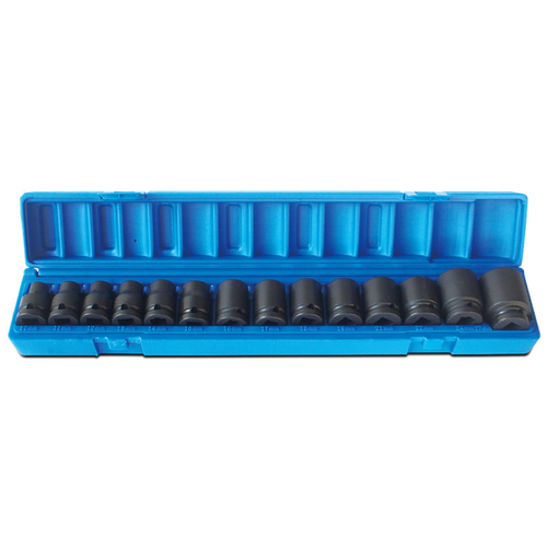 14 Pieces 1/2 Drive 12-Point Metric Standard Socket Set - 638251401