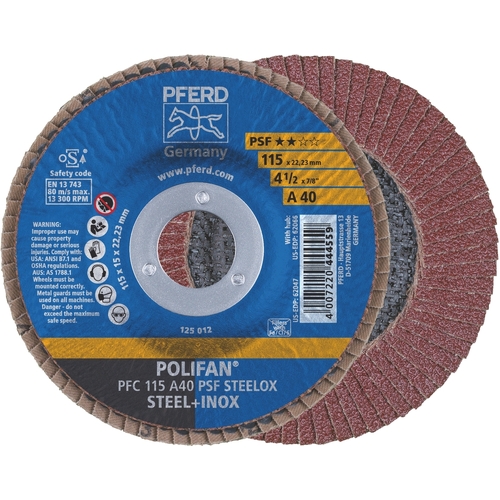 Polifan Flap Disc Gp Aluminium Oxide - Steel 115Mm 40 Grit