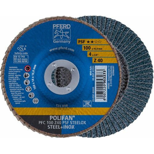 Polifan Flap Disc Gp Zirconia 100Mm X 40 Grit