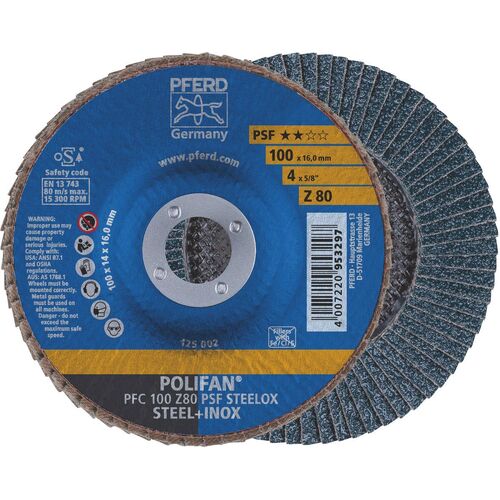 Polifan Flap Disc Gp Zirconia 100Mm X 80 Grit