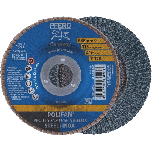 115Mm X 120 Grit Polifan Flap Disc Gp Zirconia