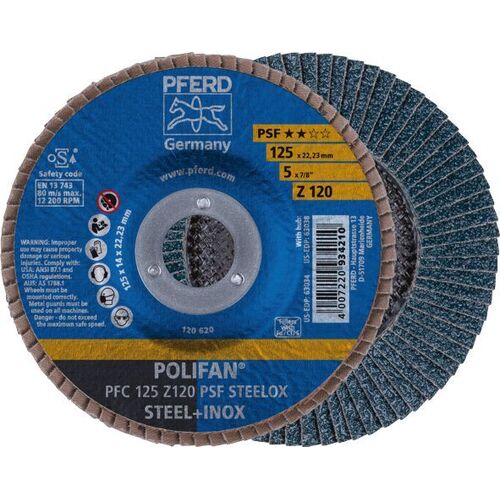 125Mm X 120 Grit Polifan Flap Disc Gp Zirconia - 67769125