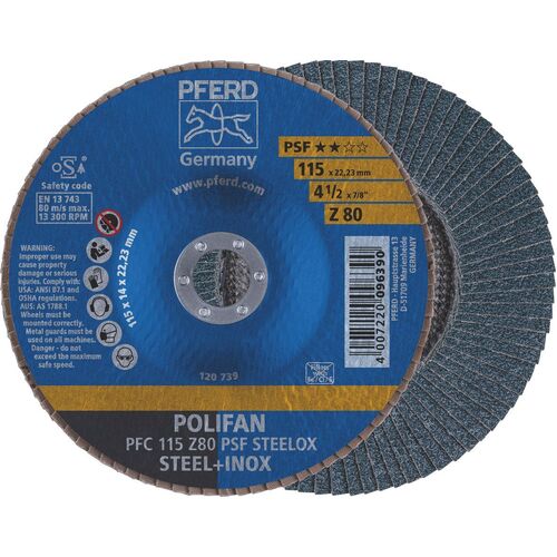 Polifan Flap Disc Gp Zirconia 115Mm X 80 Grit
