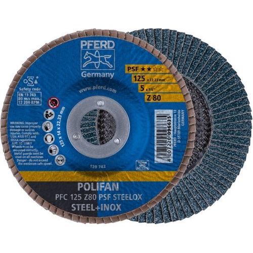 125Mm X 80 Grit Polifan Flap Disc Gp Zirconia
