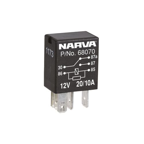 12V 20A/10A Change-Over 5 Pin Relay With Resistor (Blister Pack Of 1)