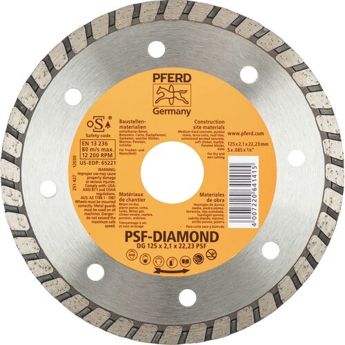 Diamond Cut-Off Wheel Gp - Turbo Type Dg 125 X 1.9 X 22.23 Psf