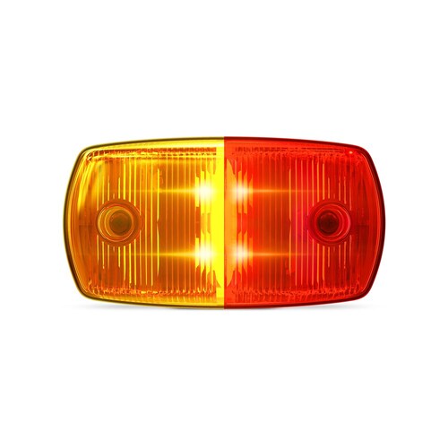 Amber/Red Led Side Marker Lamp 12/24V Black Base 30Cm Cable