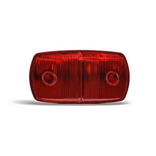 Red Led Rear End Outline Marker Lamp 12/24V Black Base 30Cm Cable - 69RM