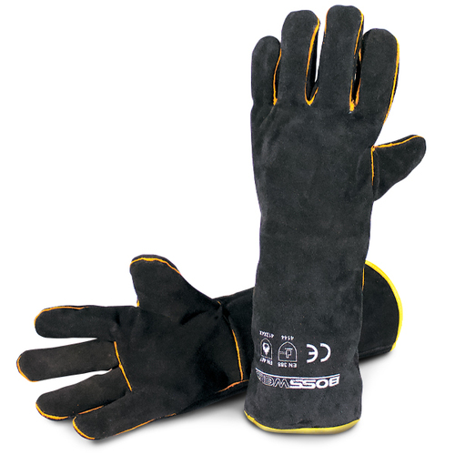 Bossweld 16" Black & Gold Welding Glove (Pair)