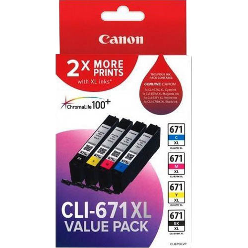 CANON CLI671XL Ink Cartridge High Yield Value Pack
