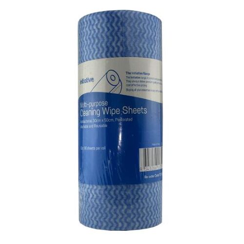 Initiative Cleaning Wipes Blue Roll Of 90 Sheets