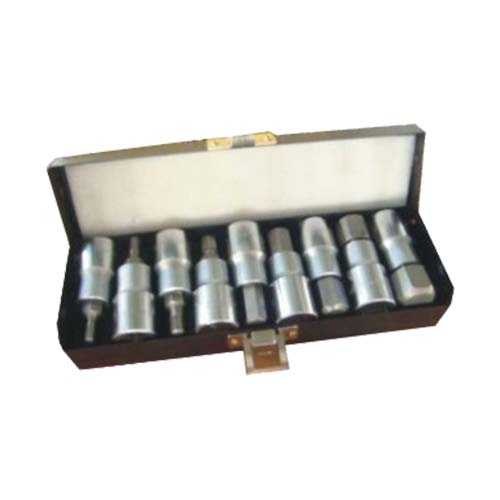 9 Pc 1/2'' Sq. Dr. Hex. Bit Socket Set Crv.