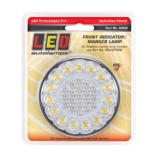 Round Led Front Indicator / Position Lamp 12V 40Cm Lead