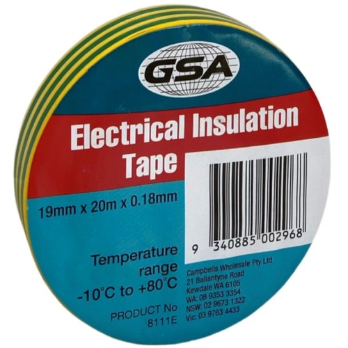 Earth Electrical Tape 0.18MM - 19MM X 20MTR - 8111E