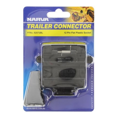 Narva Trailer Socket 12 Pin Flat, Plastic