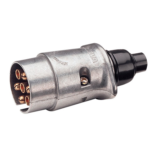 Narva 7 Pin Large Round Metal Trailer Plug - 82161BL
