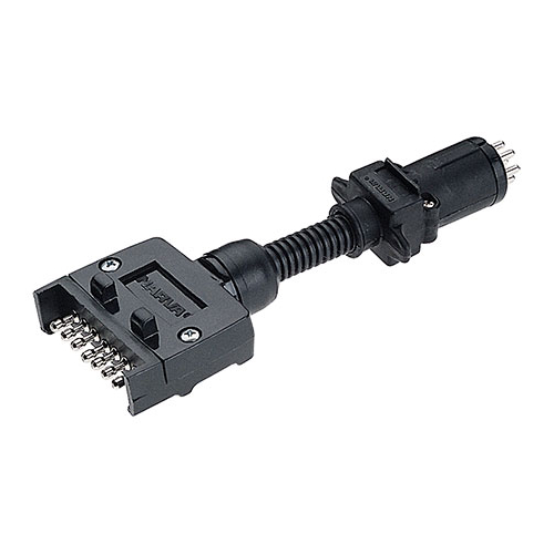 Narva Trailer Adaptor 7 Pin Flat (Car) To 6 Pin Round Small (Trailer)