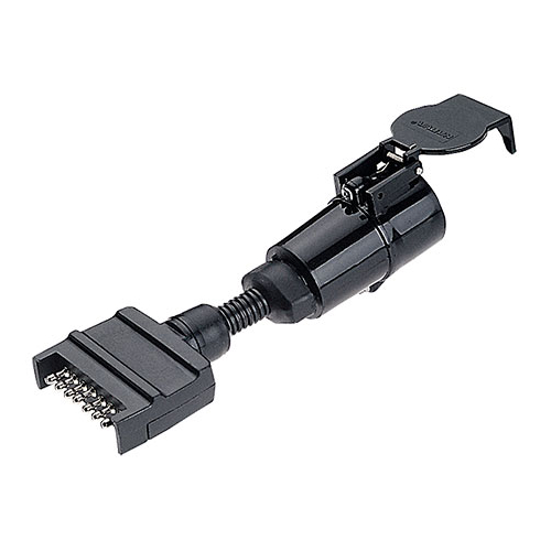 Narva Trailer Adaptor 7 Pin Flat (Car) To 5 Pin Round Large (Trailer)
