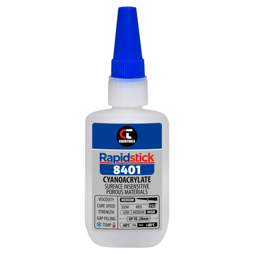 Instant Adhesive (8401), Surface Insensitive, Porous Materials, 50g - 8401-50