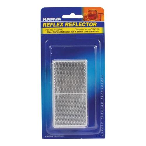 Clear Retro Reflector with Self Adhesive 105 x 55mm BL Pk 2