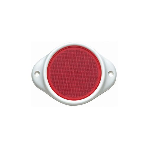 Red Retro Reflector in Plastic Holder with Dual Fixing Holes 80mm Pk 1