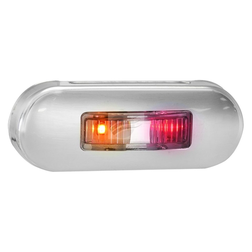 Led Red/Amber Side Marker Lamp 12/24V 2 Led'S Stainless Steel - 86ARM