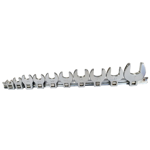 10 Pc 3/8'' Sq. Dr. Crowfoot Wrench Set Sae