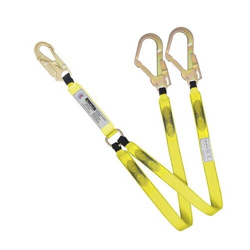 Austlift Double Webbing Lanyard 1.8m W/ Double Action Snap & Scaffold Hook