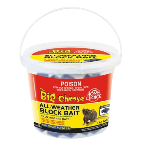 Rodenticide Block Big Cheese 50x20g All Weather Bait