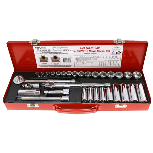 No.93230 - 31 Piece 3/8" Drive Metric Socket Set (6 Point)