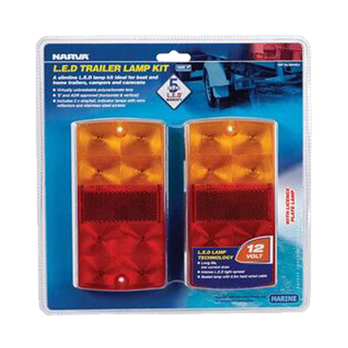 12 Volt LED Slimline Trailer Lamp Pack with Licence Plate Lamp BL Pk 2