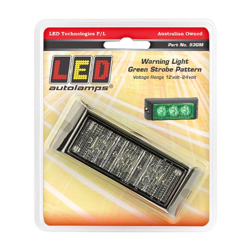 Green 3 Module Led Emergency Lamp 12/24V Black Housing 19Cm Lead
