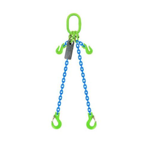 Grade 100 Chain Sling 8mm 2leg Effective Length C/W Clevis Type Grab Shortner And Clevis Sling Hook Tested 6M
