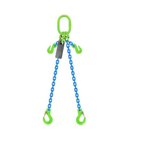 Grade 100 Chain Sling 13mm 2leg Effective Length C/W Clevis Type Grab Shortner And Clevis Sling Hook Tested 6M