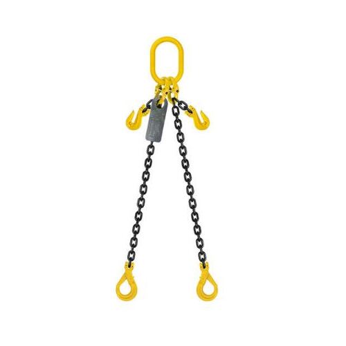 Grade 80 Chain Sling 6mm 2leg Effective Length C/W Clevis Type Grab Shortner And Clevis Self Locking Hook Tested 2M