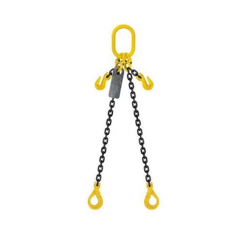 Grade 80 Chain Sling 8mm 2leg Effective Length C/W Clevis Type Grab Shortner And Clevis Self Locking Hook Tested 6M