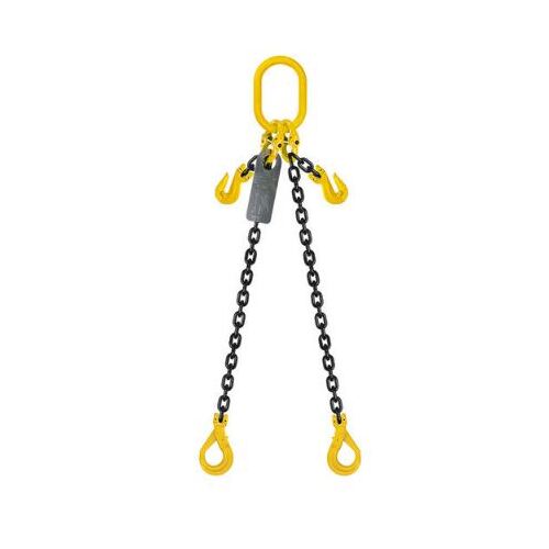 Grade 80 Chain Sling 8mm 2leg Effective Length C/W Clevis Type Grab Shortner And Clevis Self Locking Hook Tested 6M