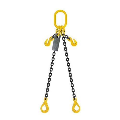 Grade 80 Chain Sling 10mm 2leg Effective Length C/W Clevis Type Grab Shortner And Clevis Self Locking Hook Tested 3M Code:951023