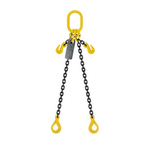 Grade 80 Chain Sling 10mm 2leg Effective Length C/W Clevis Type Grab Shortner And Clevis Self Locking Hook Tested 4M