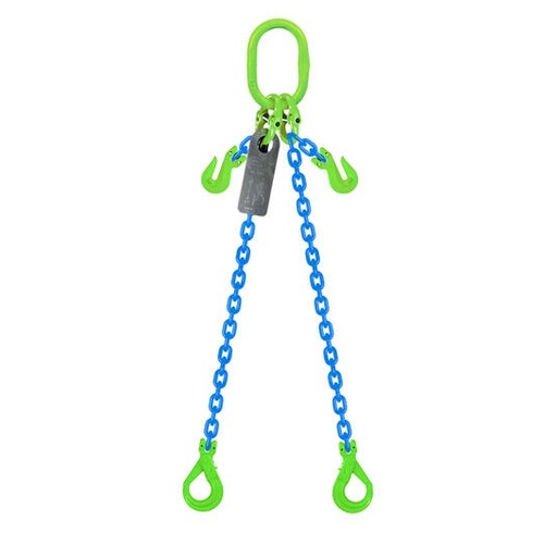 Grade 100 Chain Sling 8mm 2leg Effective Length  C/W Clevis Type Grab Shortner And Clevis Self  Locking Hook Tested 3M - 952823
