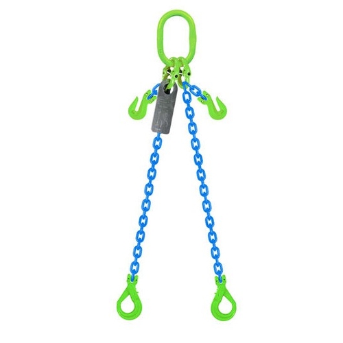 Grade 100 Chain Sling 8mm 2leg Effective Length  C/W Clevis Type Grab Shortner And Clevis Self  Locking Hook Tested 6M - 952826