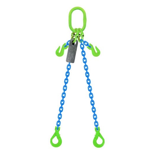 Grade 100 Chain Sling 13mm 2leg Effective  Length C/W Clevis Type Grab Shortner And Clevis  Self Locking Hook Tested 6M - 953326