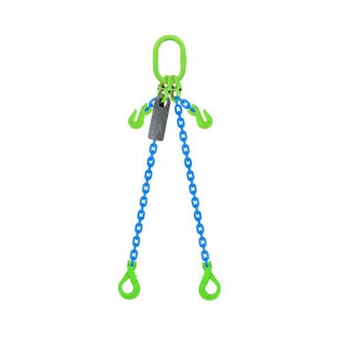 Grade 100 Chain Sling 16mm 2leg Effective Length C/W Clevis Type Grab Shortner And Clevis Self Locking Hook Tested 4M